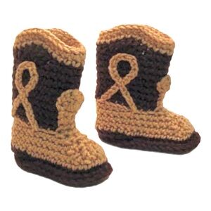 Baby Cowboy Boots Crochet by Hand Infant Size 2